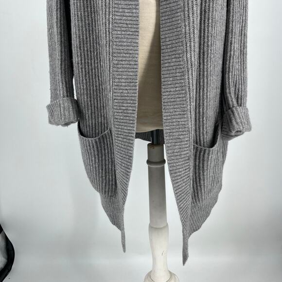 Gentle Herd Cashmere Sweater Cardigan Open Gray XS Oversized - Picture 7 of 9